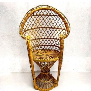 Vintage Wicker Peacock Chair for dolls or plants